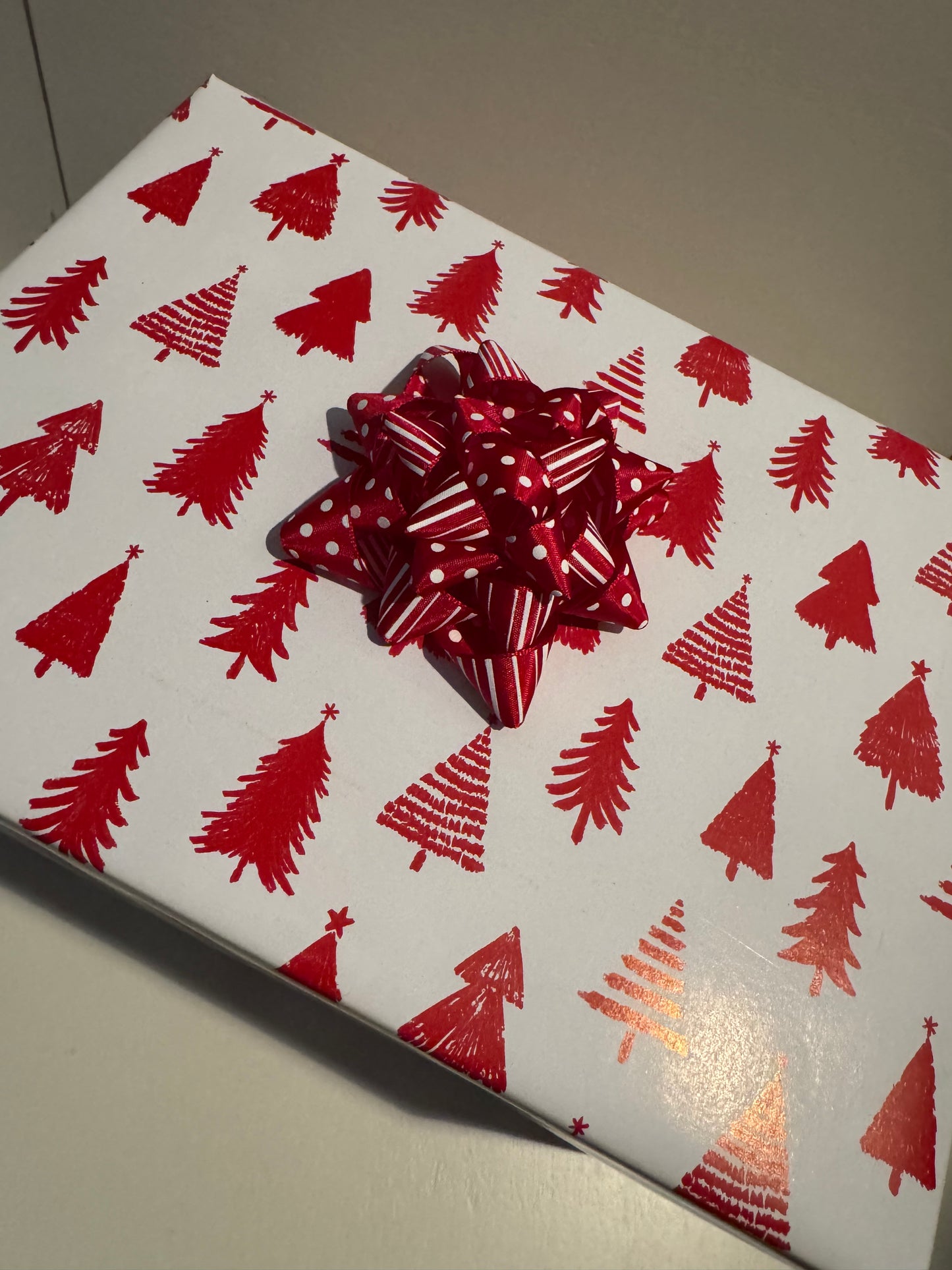 Holiday Gift Bow - Reversible Christmas Dots and Stripes
