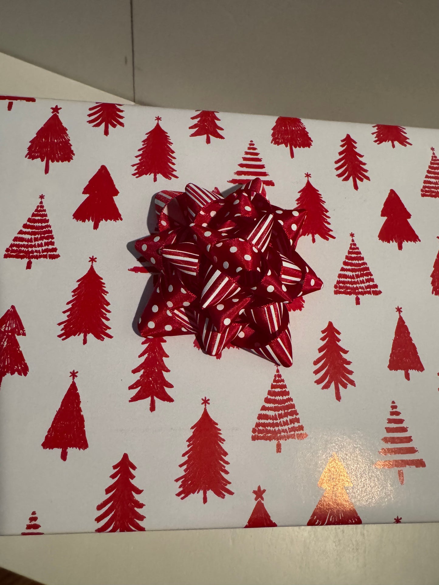Holiday Gift Bow - Reversible Christmas Dots and Stripes