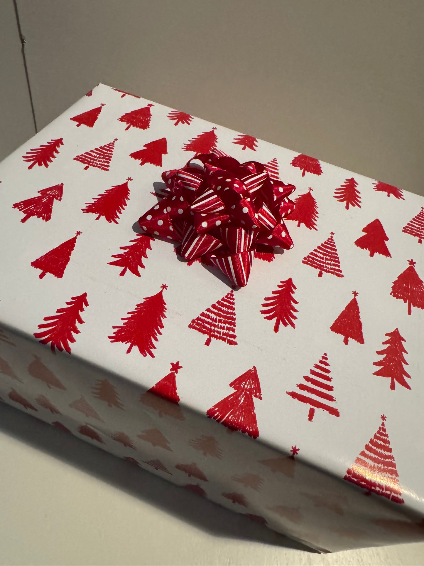 Holiday Gift Bow - Reversible Christmas Dots and Stripes