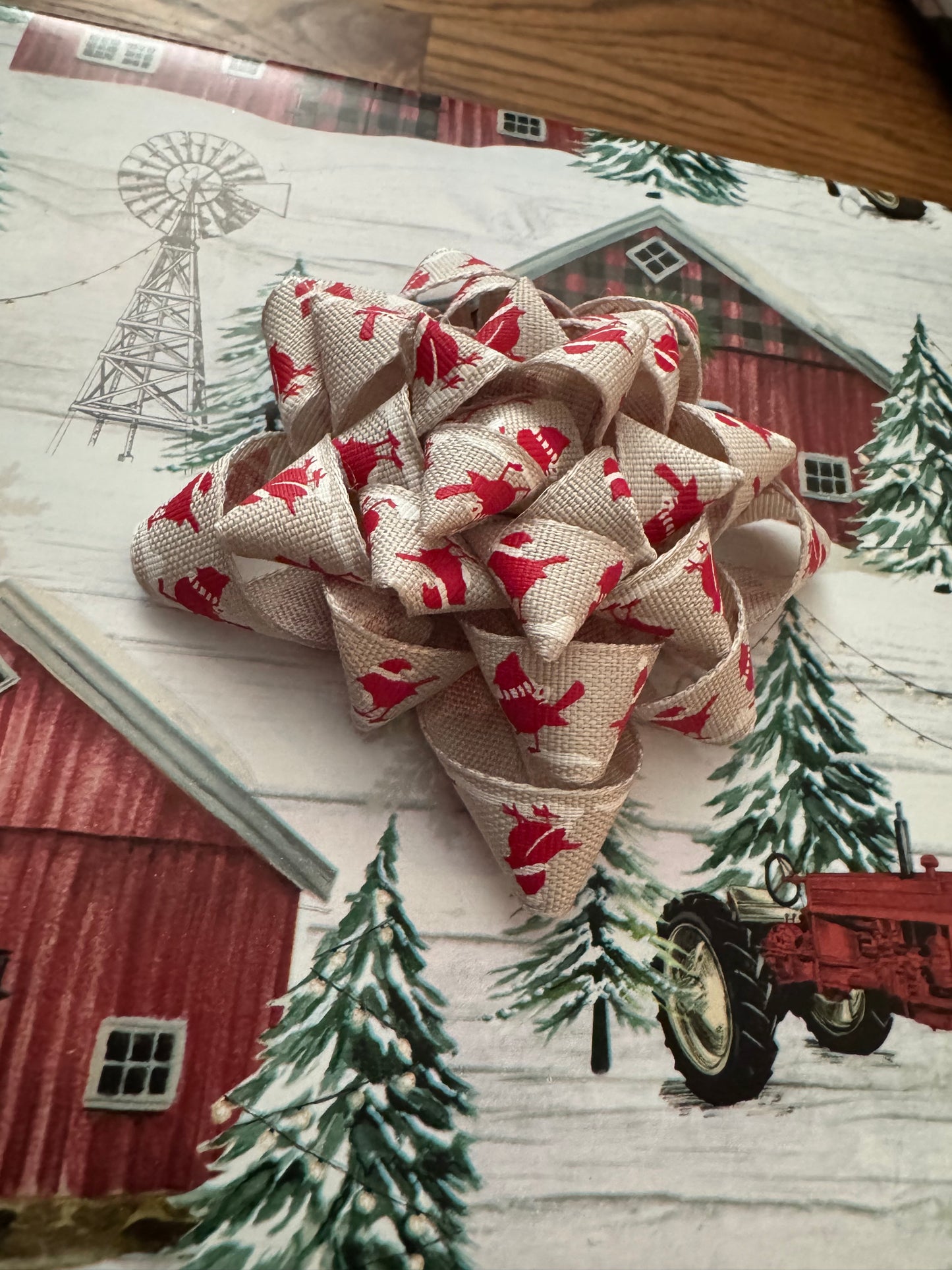 Holiday Gift Bow - Christmas Cardinal