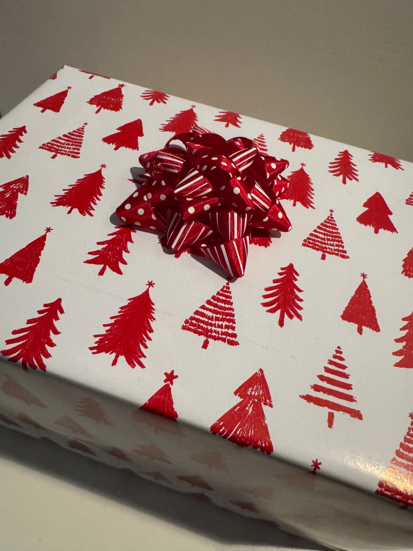 Holiday Gift Bow - Reversible Christmas Dots and Stripes