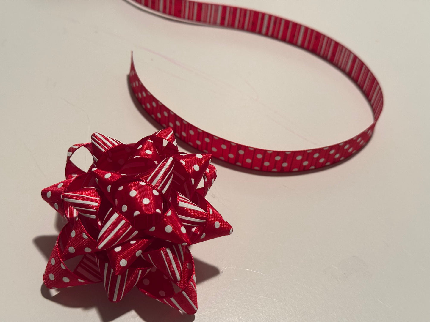 Holiday Gift Bow - Reversible Christmas Dots and Stripes