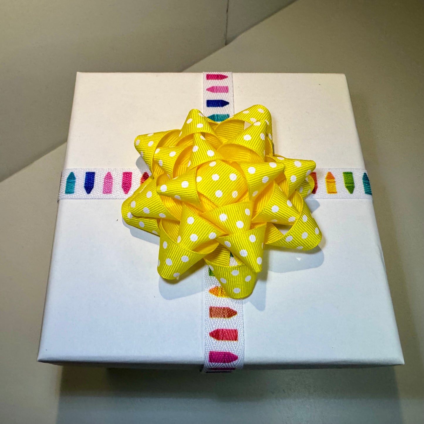 Gift Bow - Polka Dot Grosgrain Ribbon