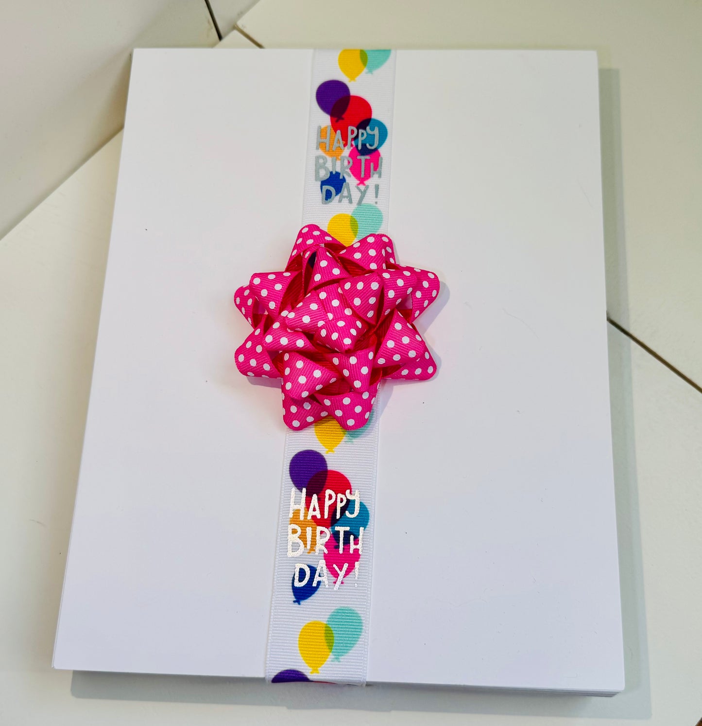 Gift Bow - Polka Dot Grosgrain Ribbon