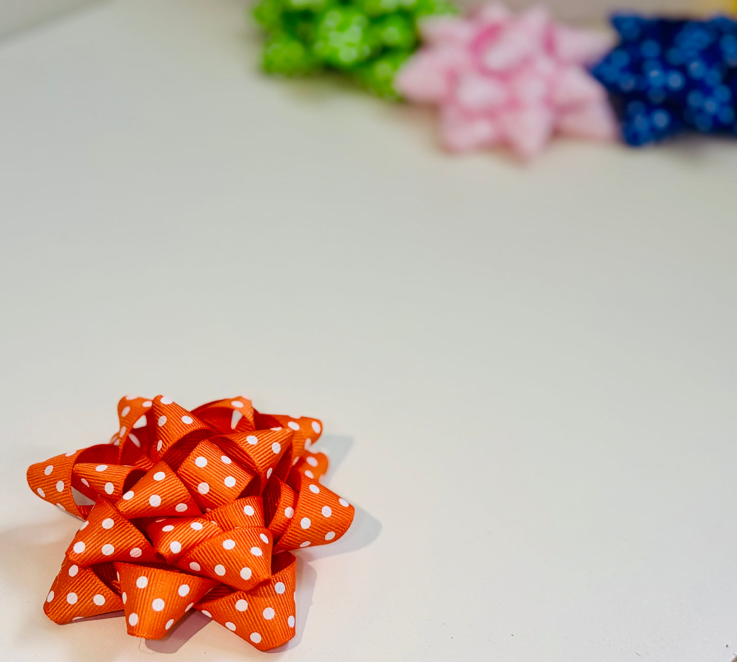 Gift Bow - Polka Dot Grosgrain Ribbon
