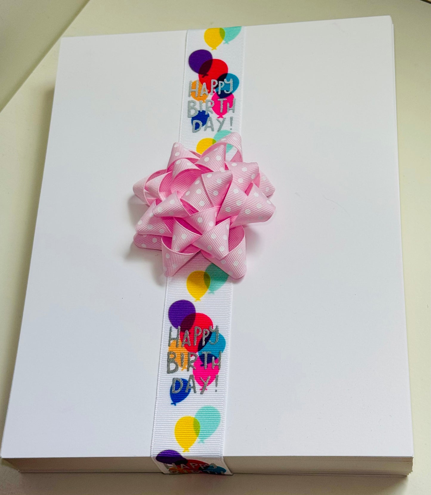 Gift Bow - Polka Dot Grosgrain Ribbon