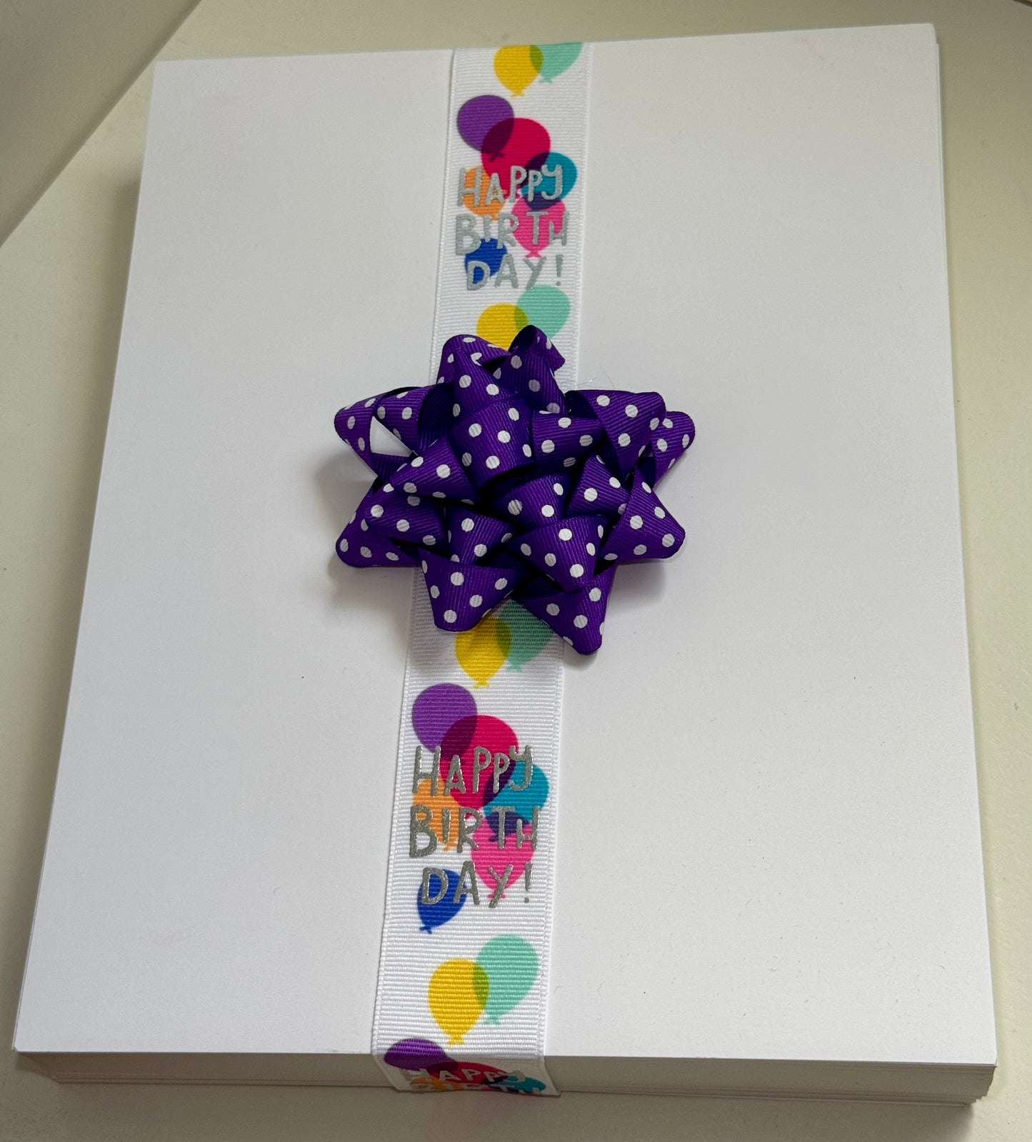 Gift Bow - Polka Dot Grosgrain Ribbon
