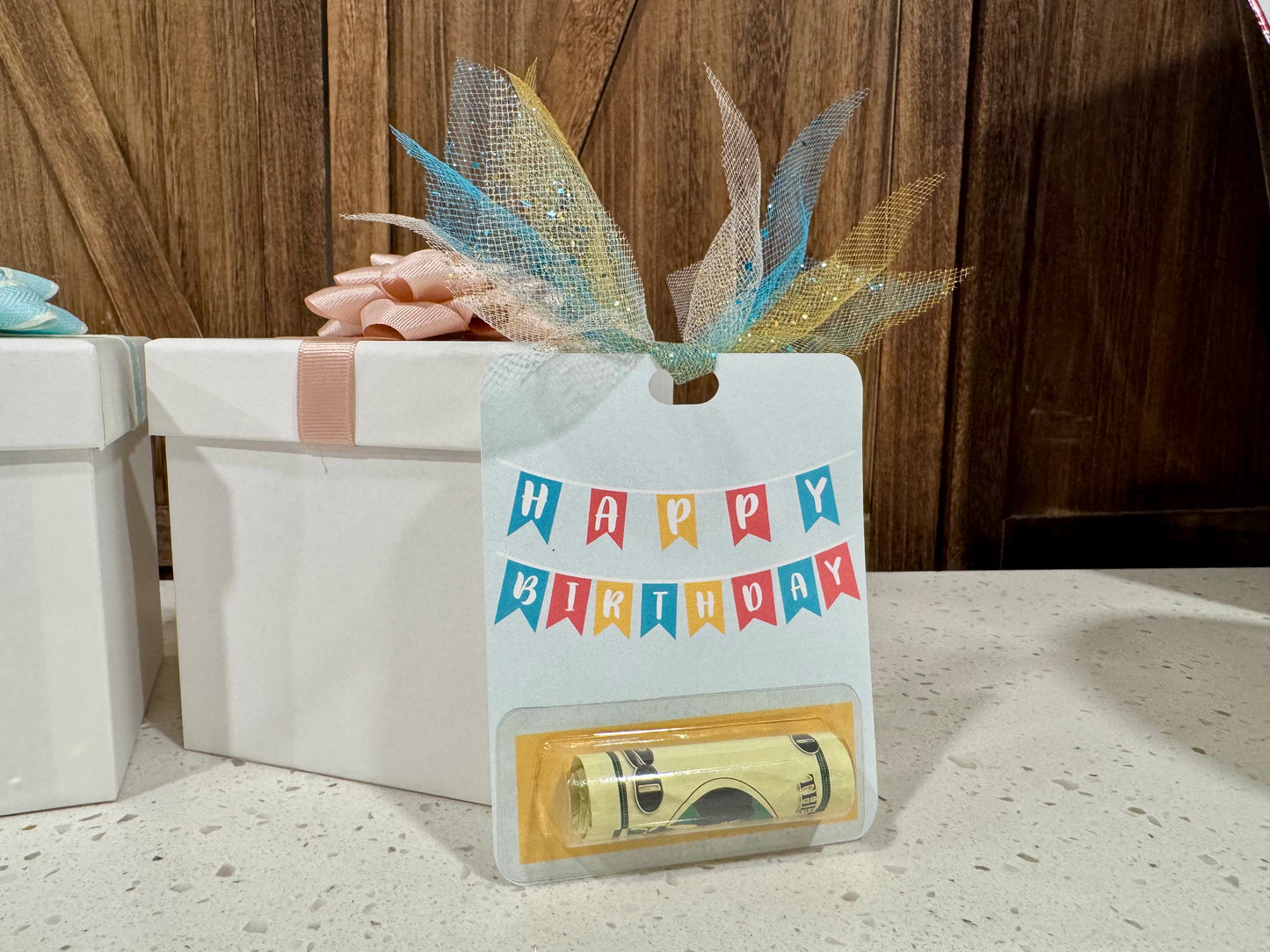 Money Holder Card - Happy Birthday Banner