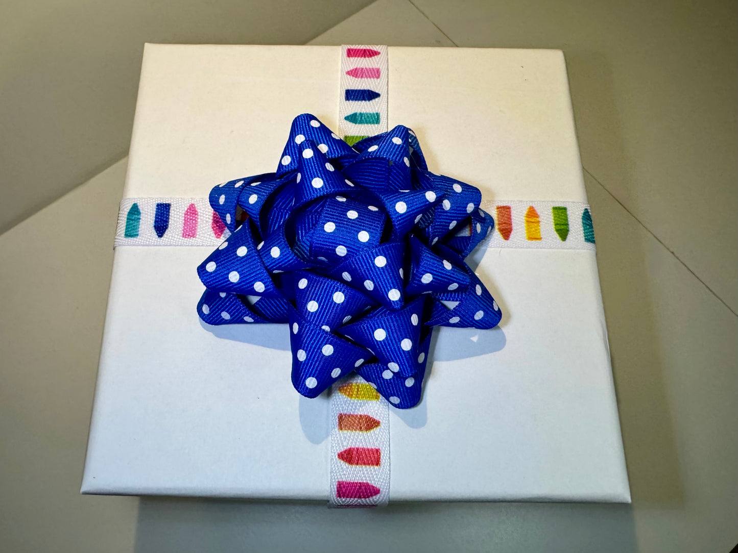 Gift Bow - Polka Dot Grosgrain Ribbon