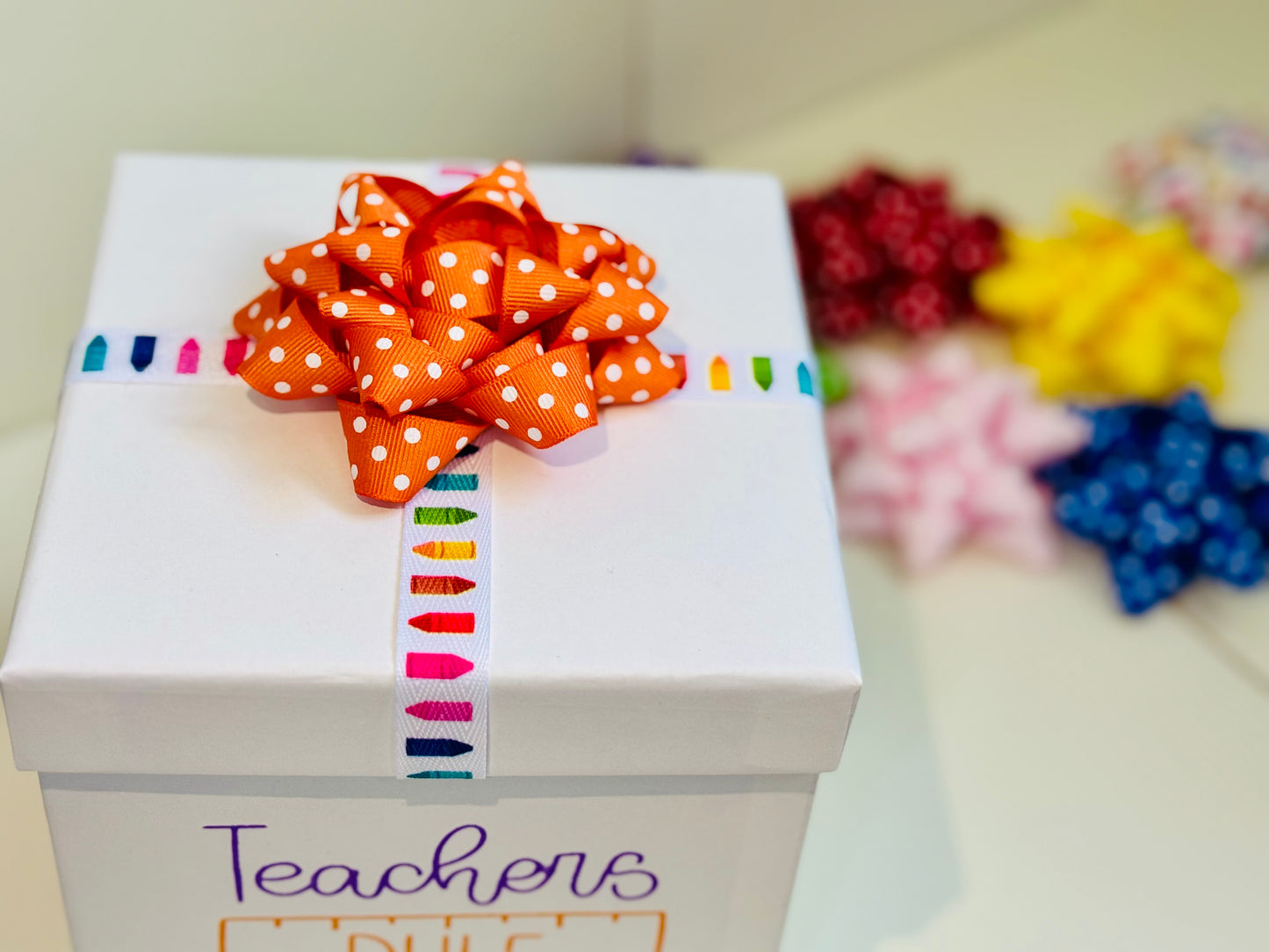 Gift Bow - Polka Dot Grosgrain Ribbon