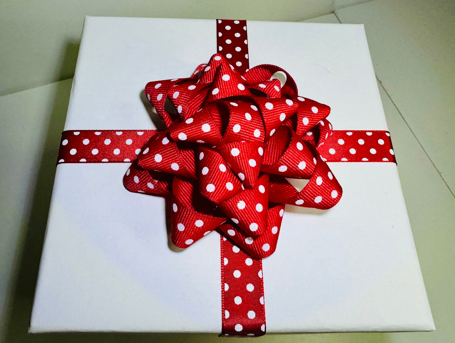 Gift Bow - Polka Dot Grosgrain Ribbon