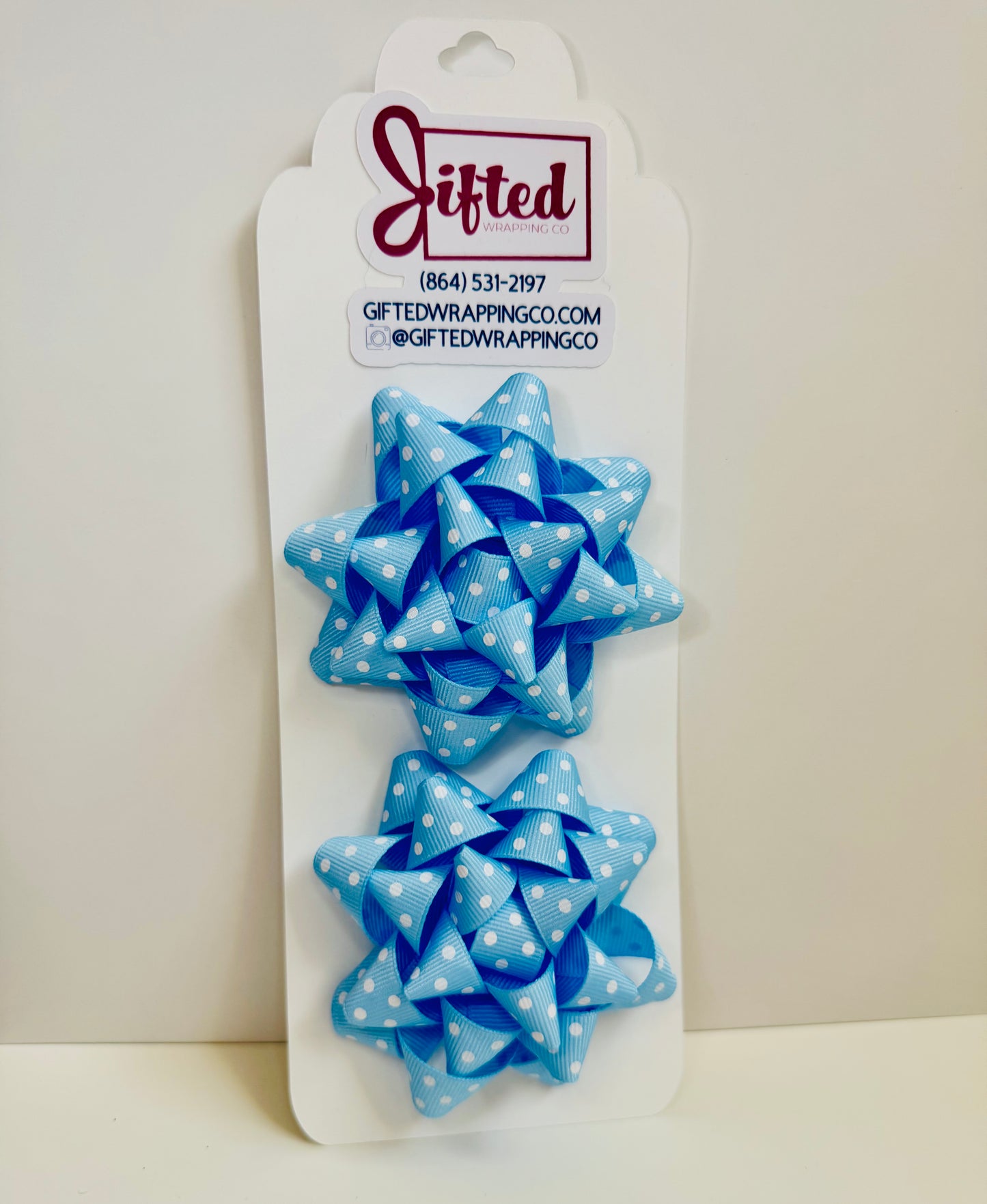 Gift Bow - Polka Dot Grosgrain Ribbon
