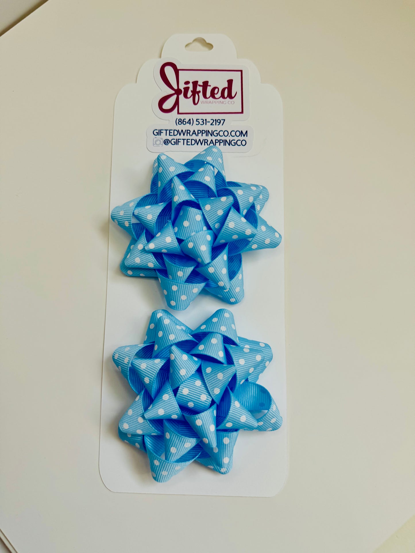 Gift Bow - Polka Dot Grosgrain Ribbon