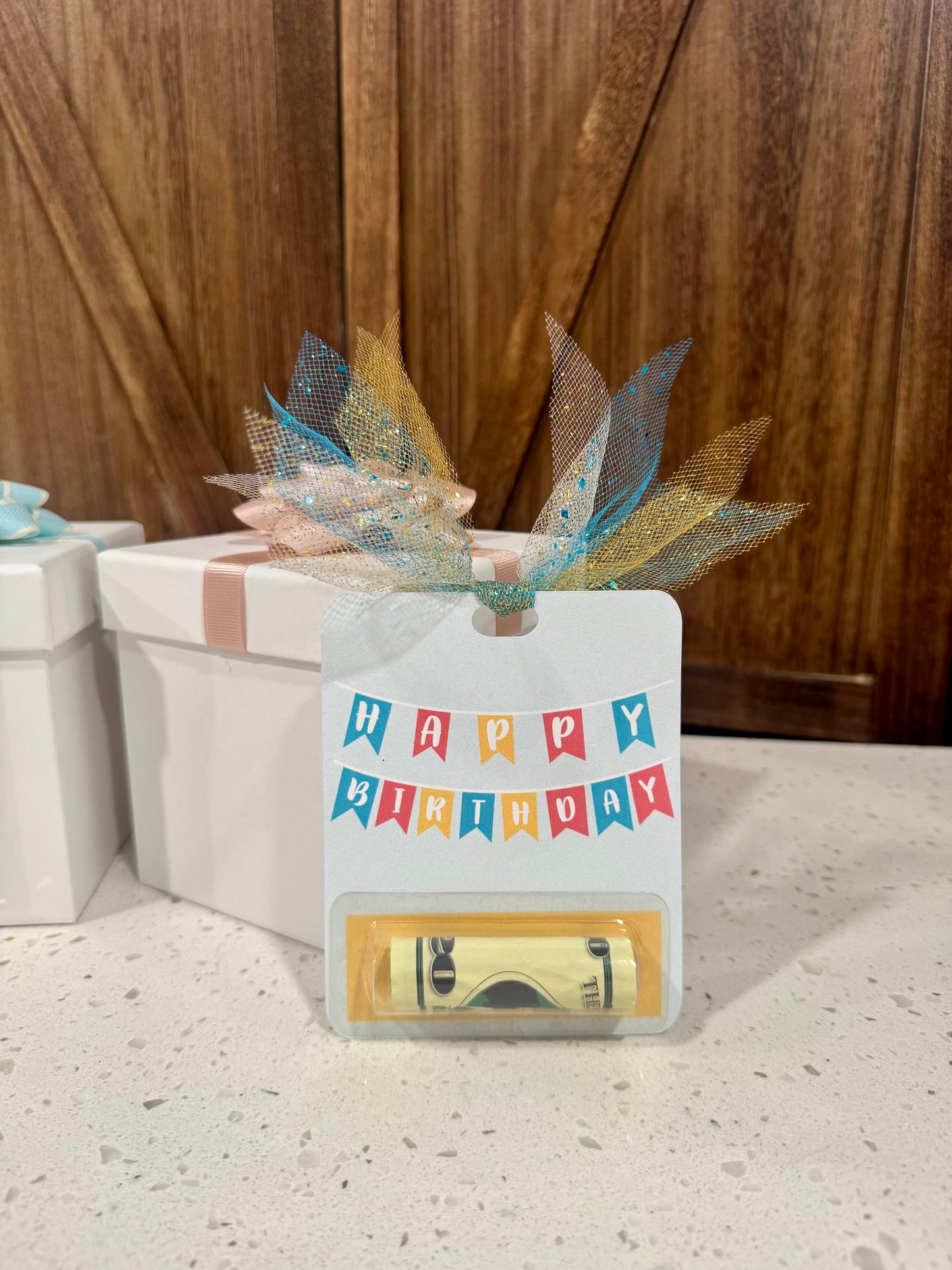 Money Holder Card - Happy Birthday Banner