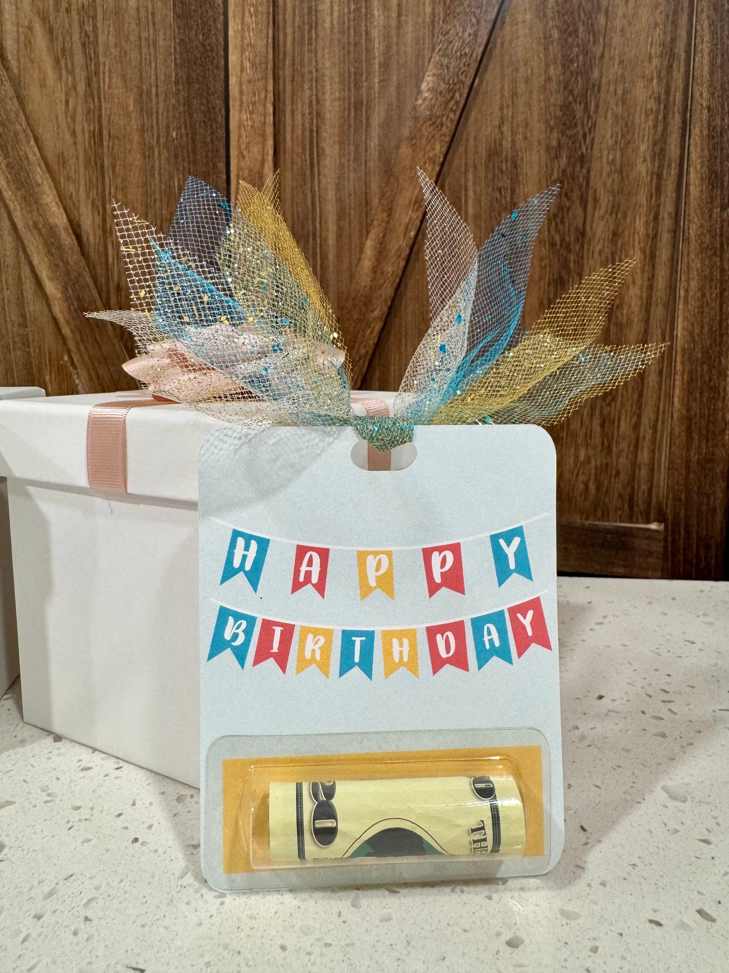 Money Holder Card - Happy Birthday Banner