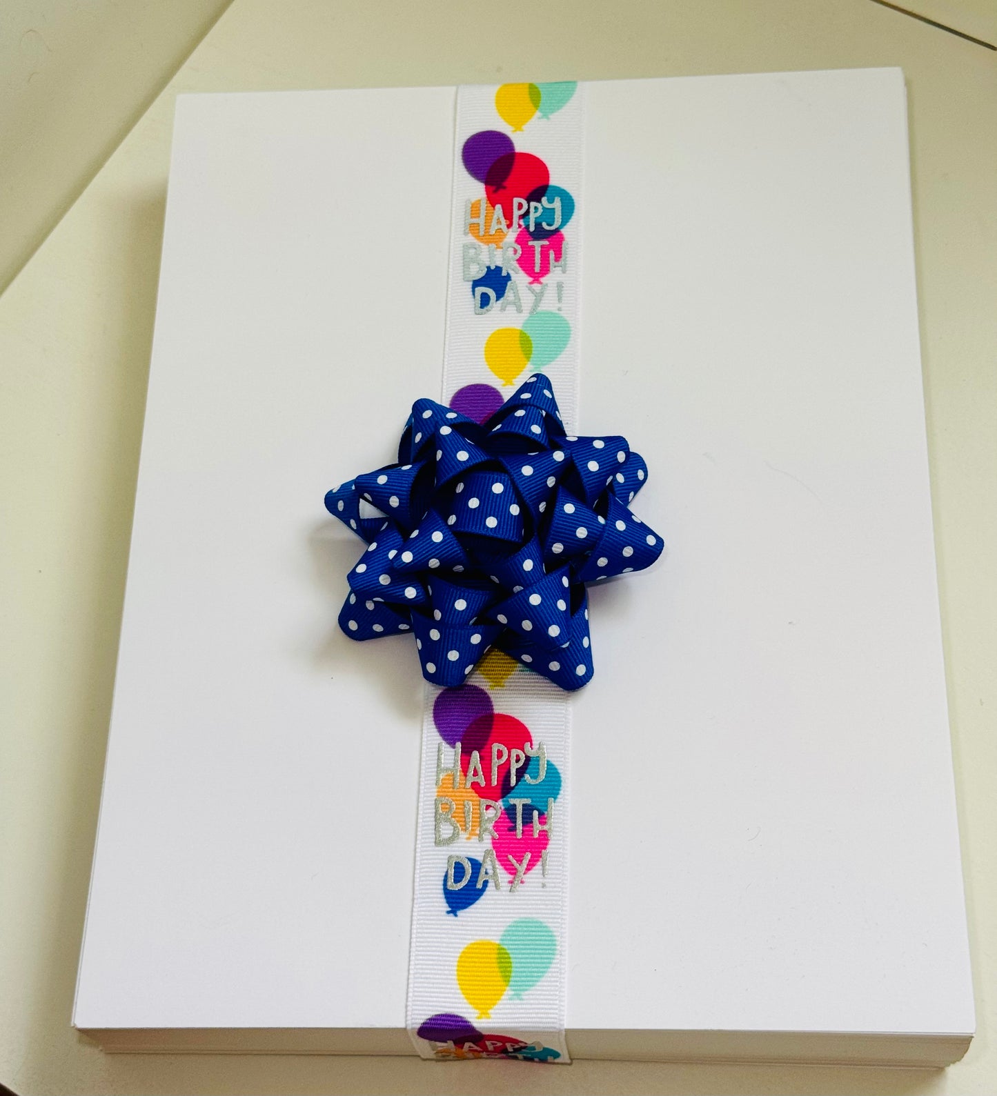 Gift Bow - Polka Dot Grosgrain Ribbon