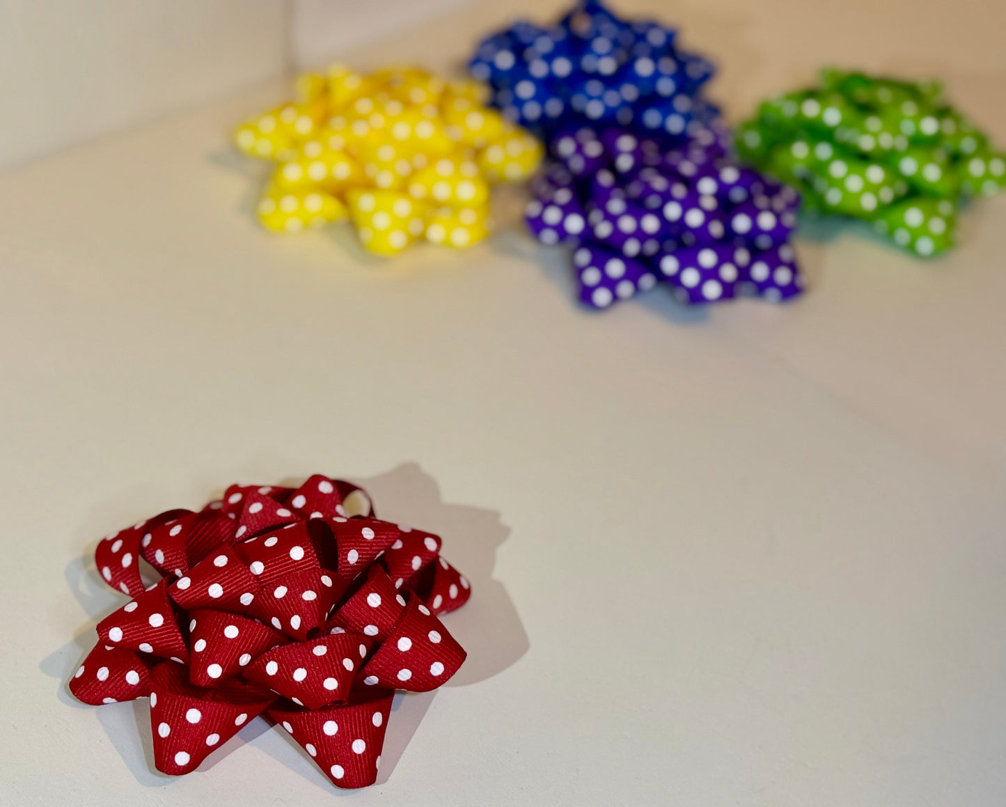 Gift Bow - Polka Dot Grosgrain Ribbon