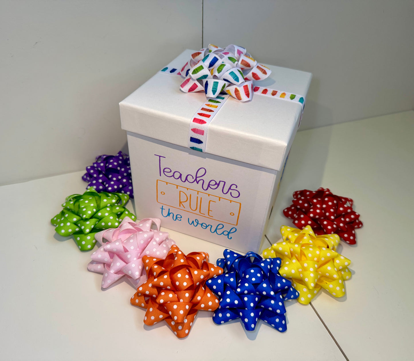 Gift Bow - Polka Dot Grosgrain Ribbon