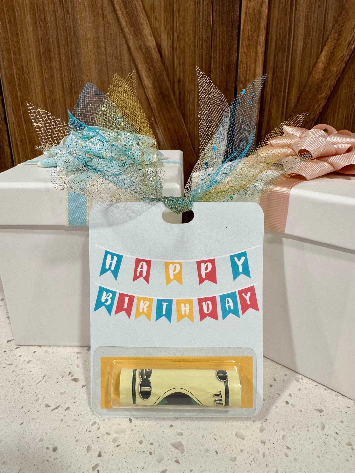 Money Holder Card - Happy Birthday Banner