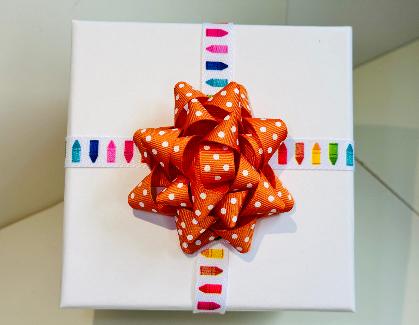 Gift Bow - Polka Dot Grosgrain Ribbon