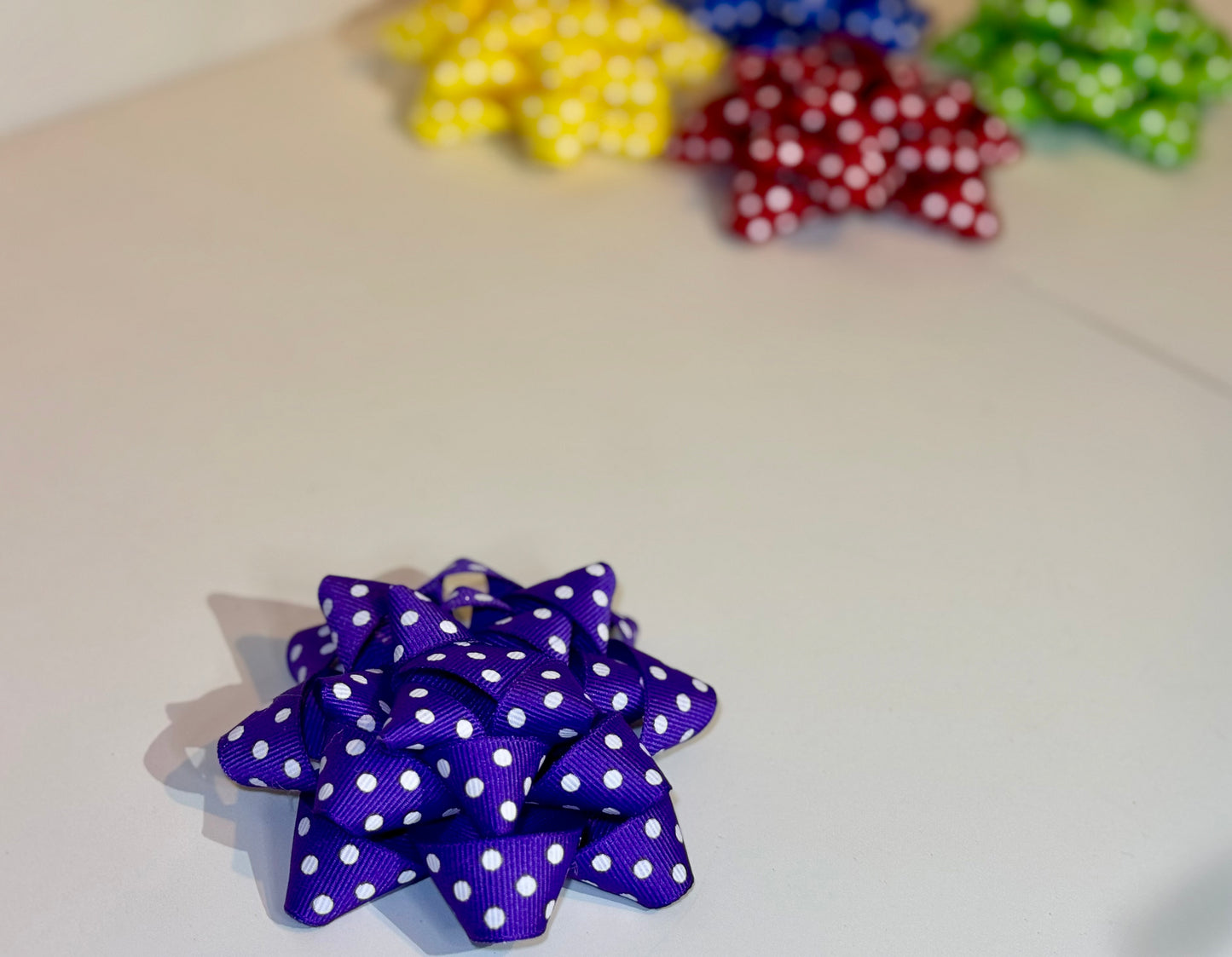 Gift Bow - Polka Dot Grosgrain Ribbon
