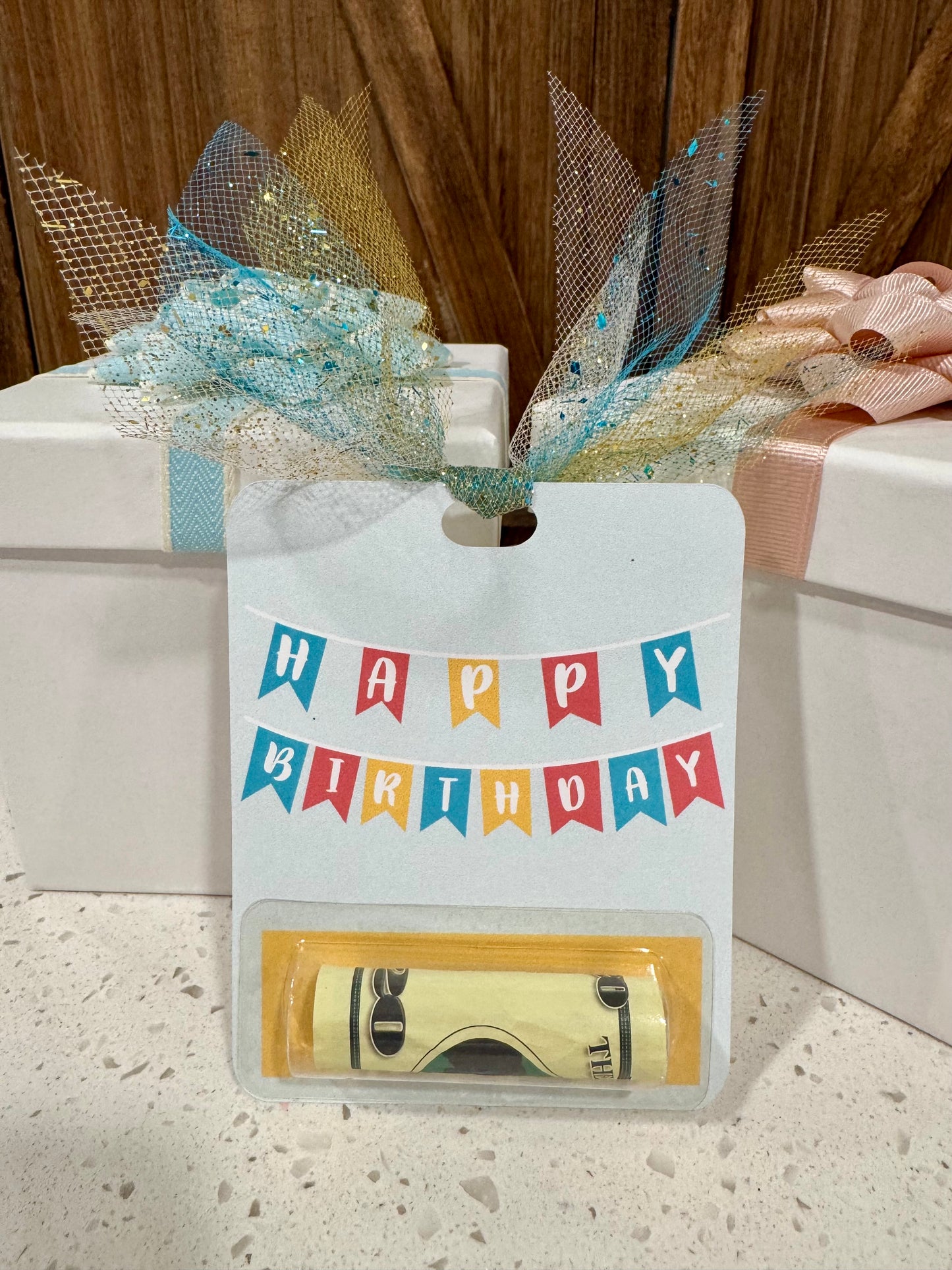 Money Holder Card - Happy Birthday Banner