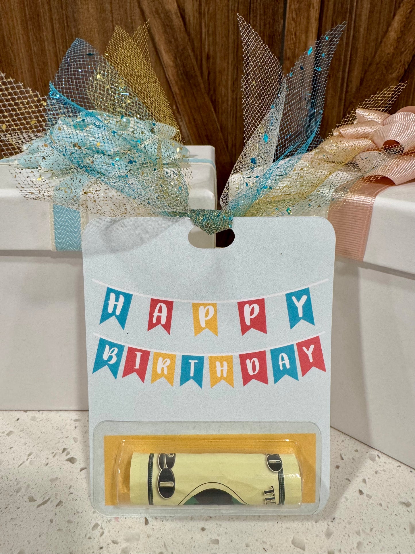 Money Holder Card - Happy Birthday Banner