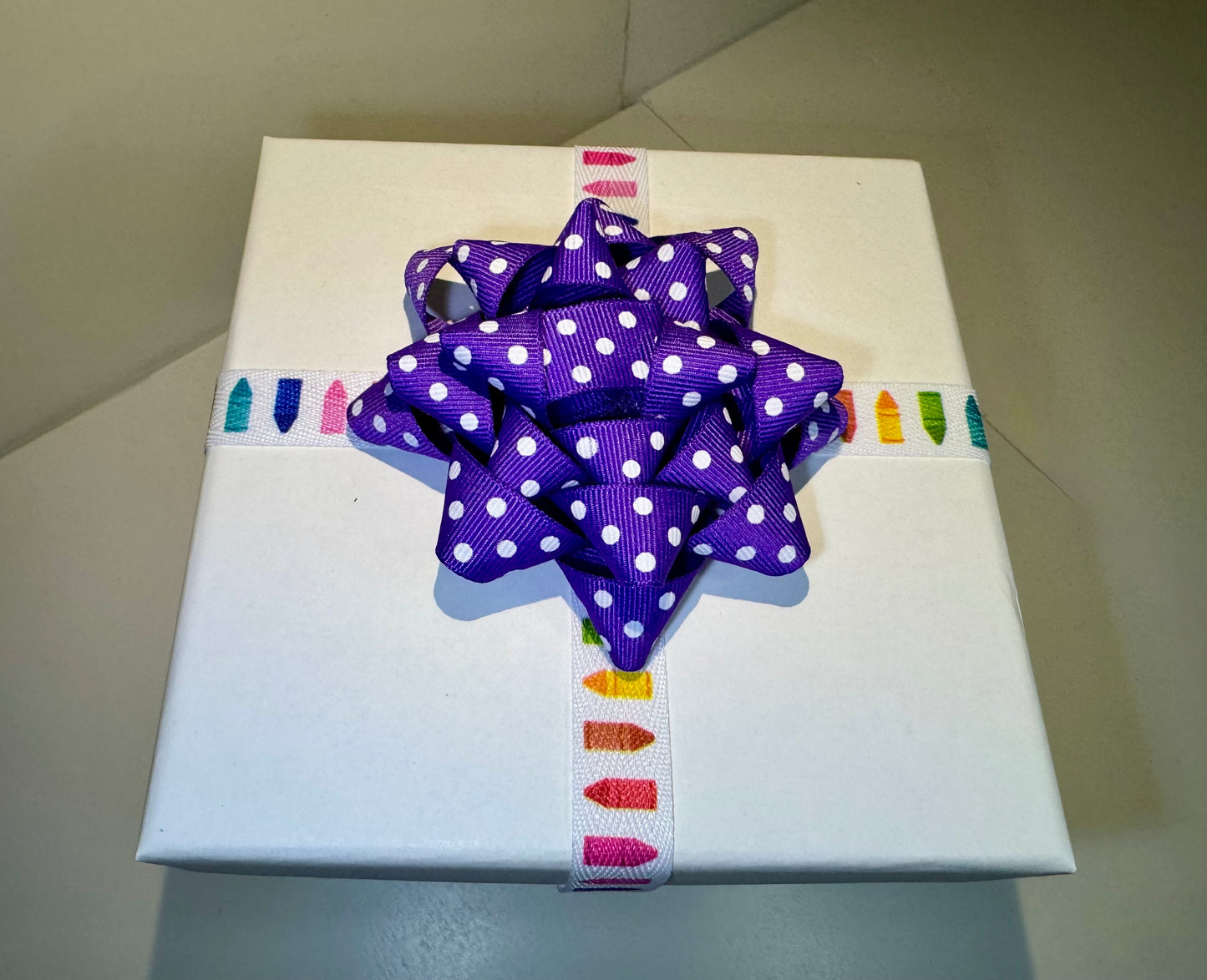 Gift Bow - Polka Dot Grosgrain Ribbon