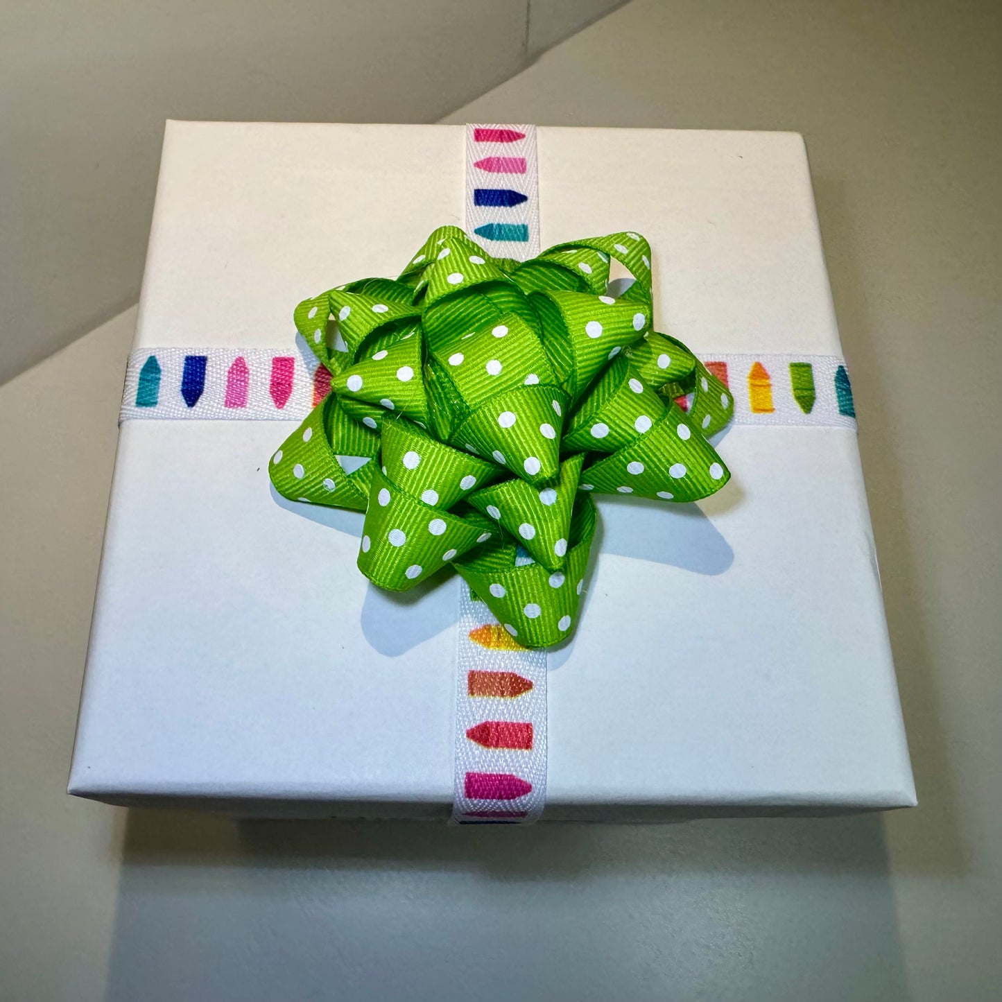 Gift Bow - Polka Dot Grosgrain Ribbon